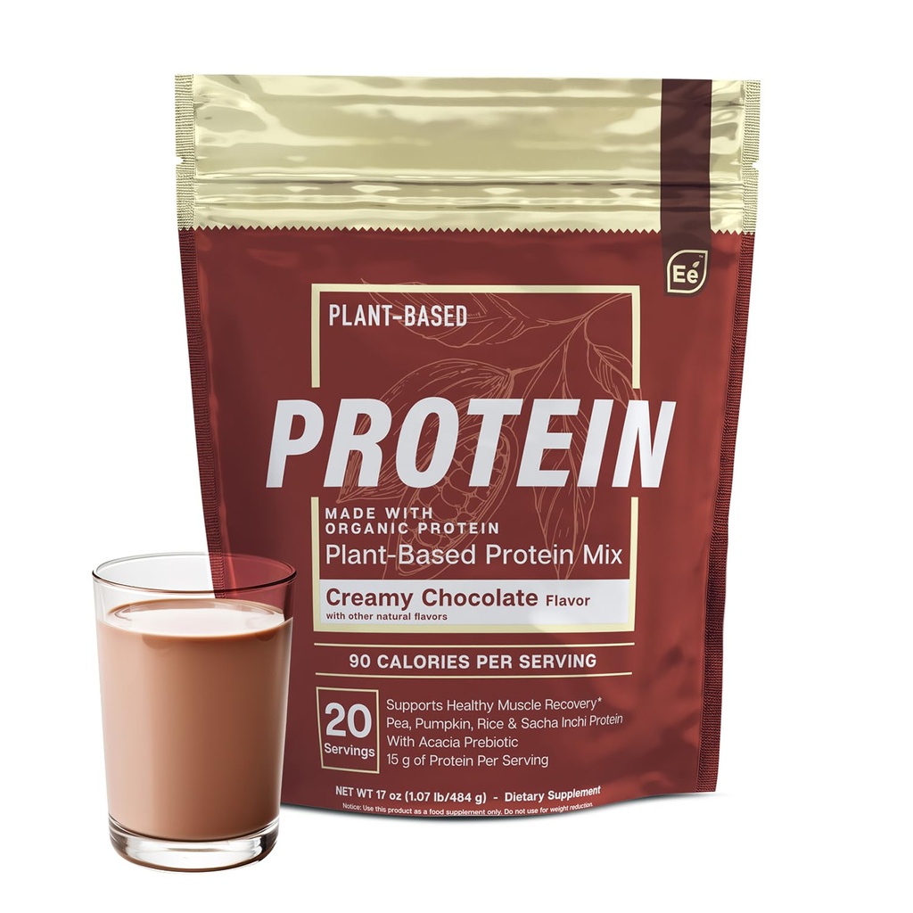 Temel Elements Pea Protein Toz - Kremy Chocolate | Low-carb Plant-Based Vegan - Keto-Friendly ve Gluten-Free | 20 Hizmet, 17 oz