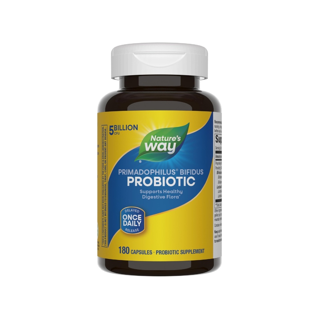 Nature's Way Primadofilius Bifidus Probiyotik, Supports Digestive Flora*, 5 Milyar Canlı Probiyotik Cultures per Capsule, Lactobacilli, Bifidobacteria, 180 Capsules (Pazar May Vary)