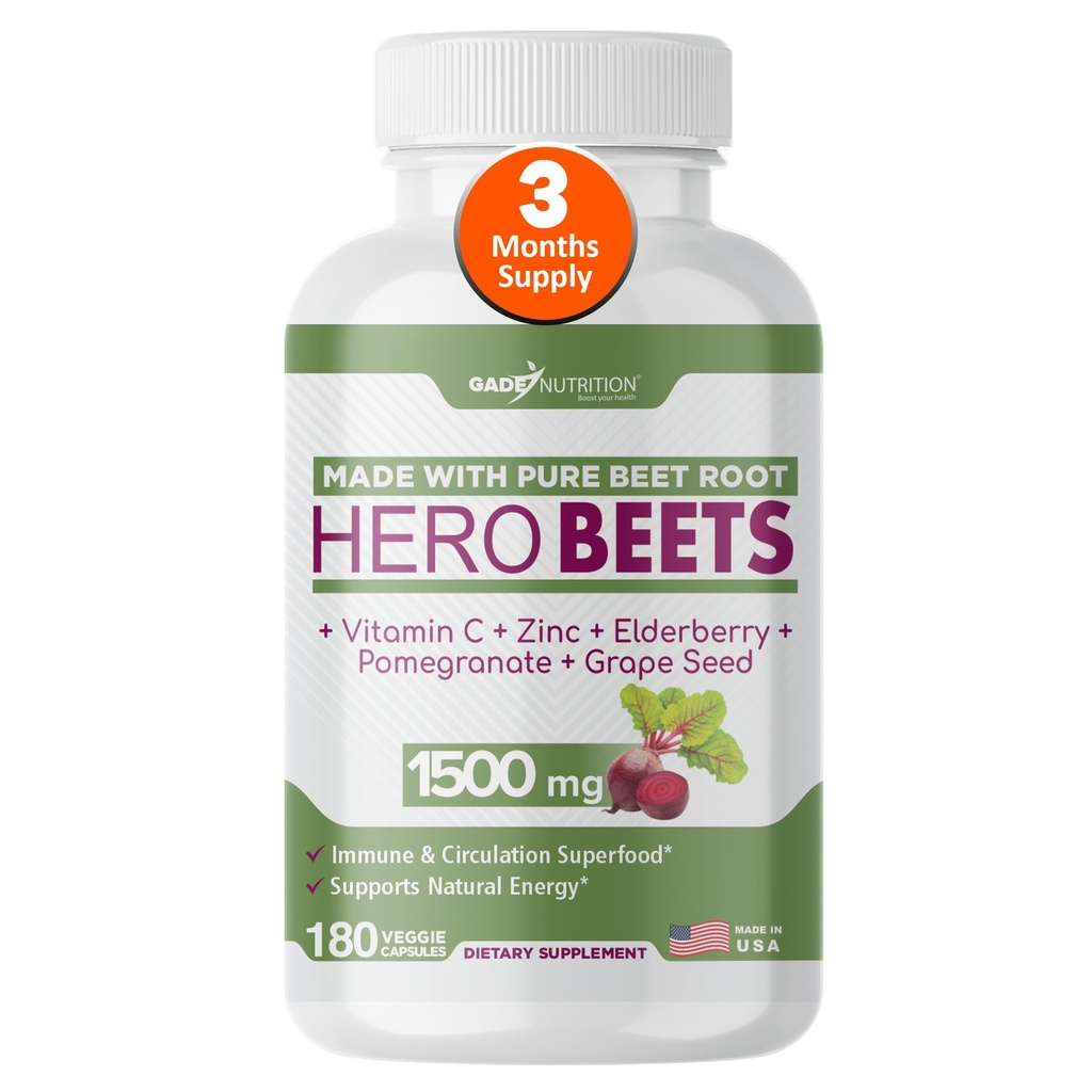 Gade Beslenme Kahramanları - Arıt Kök Kapsülleri 1500 mg - Organik Arıt Kök Toz + Vitamin C çinko, Yaşlılar, Pomegranate, Grape Tohumu - 3 Ay Supply