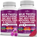 NEW AGE Milk Thistle NAC Chanca Piedra Beet Root Artichoke Dandelion Root Astragalus - Plus TUDCA & Ginger - Count 120
