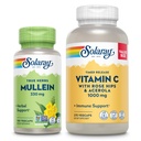SOLARAY Vitamin C 1000 mg ve Mullein Leaf Wellness Paket - Zaman Yayınlama C Supplement ve Mullein Capsules, Geleneksel Olarak Wellness Desteği için kullanılır - Vegan, 60 Gün Garantisi, 275/100 VegCaps