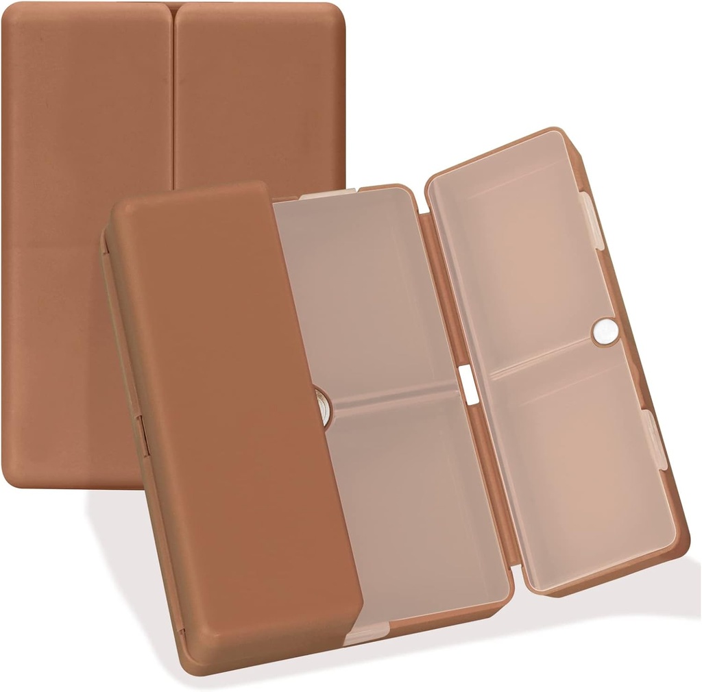FYY Daily Pill Organizer, 7 Karşılaştırmalı Tatil Pill Case, Purse Pocket Vitaminleri tutmak için Purse Pocket,Cod Liver Oil,Supplements and Drug-Brown