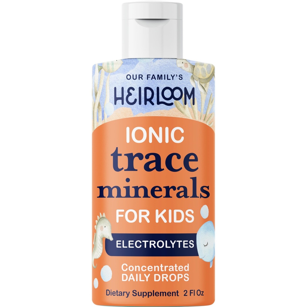 Trace Minerals for Kids - Trace Mineral Drops, Concentrated Electrolytes with Ionic Magnesium for Hydration, Muscle Function, and Electrolyte Support - 2oz Unflavored Liquid