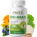 Eye + Brain Supplements for Memory and Focus, Lutein 40 mg, Zeaxanthin, Astaxanthin, Bilberry, Lion's Mane, Bacopa Monnieri, Ginkgo Biloba, 1 Eye Vitamins for Yetişkinler & Seniors 120 Capsules