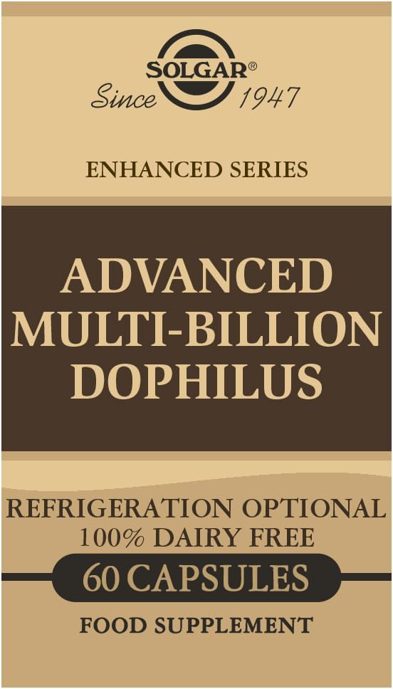 Solgar Advanced Multi-Billion Dofilius, 60 Sebze Kapsülleri - Sağlıklı Intestinal Flora - 5 Milyar Mikroorganizm - Gluten, Süt, Lactose & Milk No - Vegetarian - 60 Hizmetler