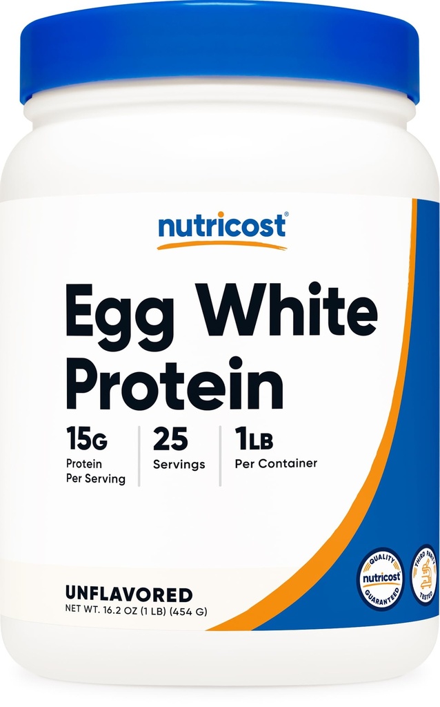 Nutricost Egg White Protein Toz 1lb (Unflavored) - Non-GMO, Gluten Free