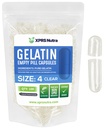 XPRS Nutra Boyutu 4 Boş Kapsüller - 100 Kont Küçük Clear Boş Gelatin Capsules - Pills DIY Capsule - Sağlam Bovine Pill Gel Caps For Do-It- Yourself Supplements