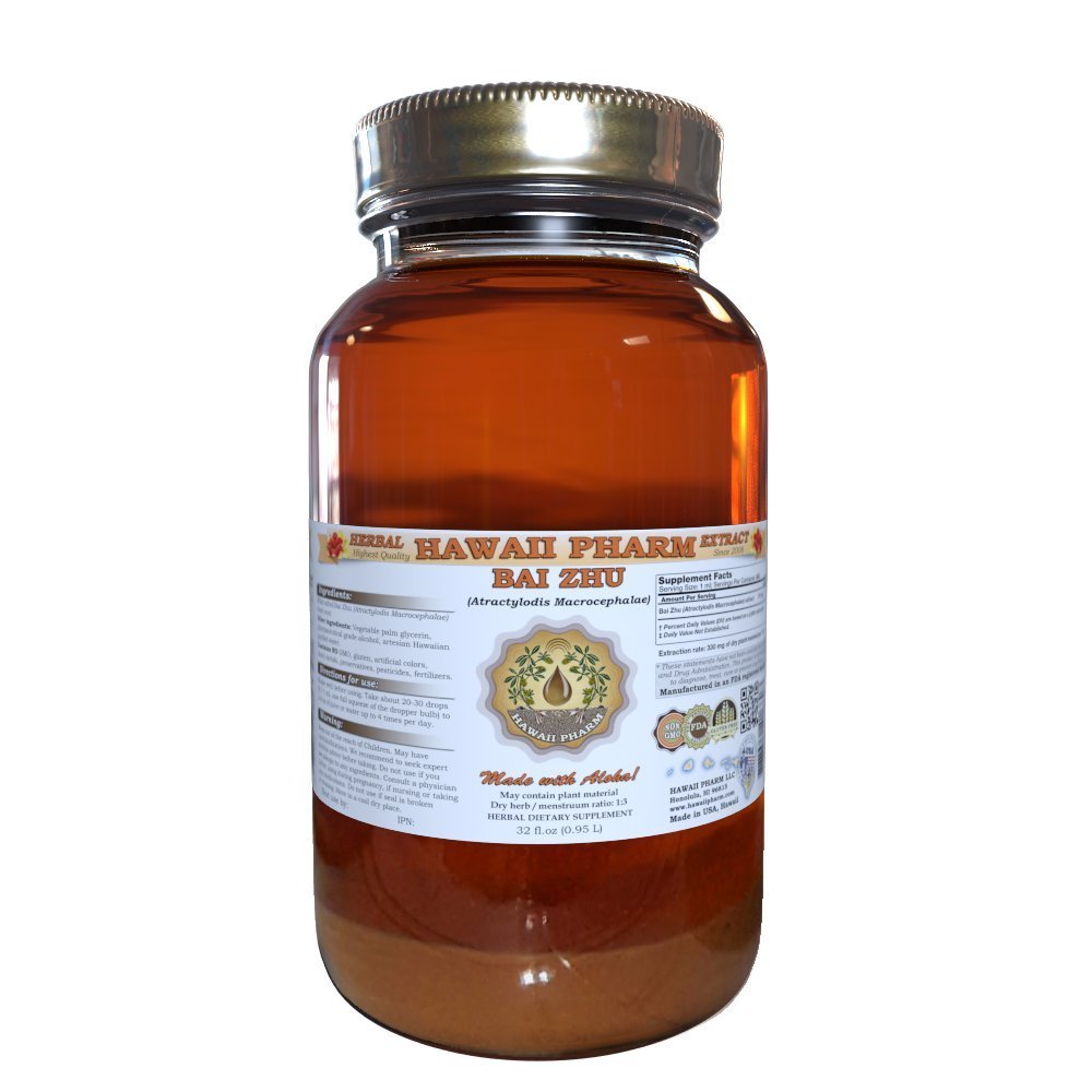 Bai Zhu Tincture, Bai Zhu, Atractylodes (Atractylodis Macrocephalae) Root Liquid Extract, Herbal Supplement 32 oz Unfiltered