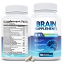 18-in-1 Memory ve Focus için Beyin Tamamı - Alfa GPC, Bacopa, Ginkgo Biloba, Lion's Mane, B6 & B12 | Bilişsel Sağlık, Ruh Clarity | Vegan, Non-GMO