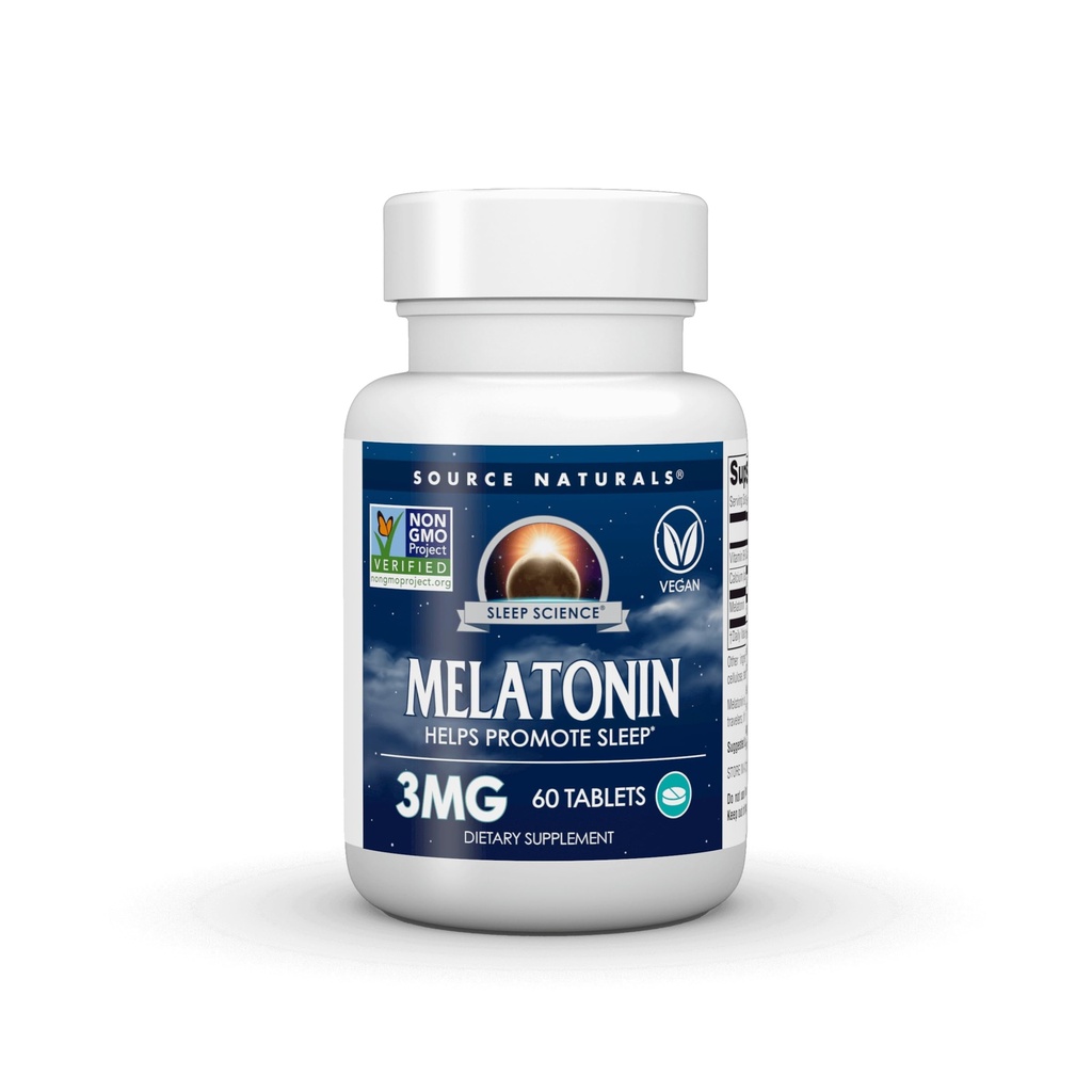 Source Naturals Sleep Science Melatonin* - 3 mg, 60 Time serbest Tabletler