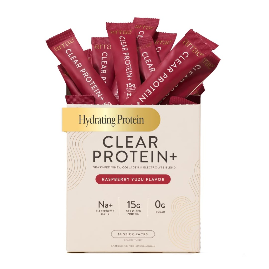 Arrae Clear Protein – Doğal Protein Supplement, Smooth Texture, Mix için kolay, 14 Hizmet, Electrolytes ile Temiz Formula
