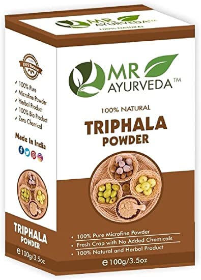 Metrol MR Ayurveda 100% Herbal Triphala Powder | Triphala Powder for Hair | Triphala Powder Organic | Triphala Powder for Face | Triphala Powder for Skin | No Added Chemicals, 100 Grams