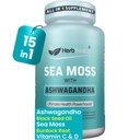 Herbtonics Sea Moss, Black Seed Oil, Ashwagandha, Burdock Root & ACV Kompleksi | Boost Immunity, Reduce Stress, Support Digestion | All-in-One SeaMos Capsules | 60 Capsules
