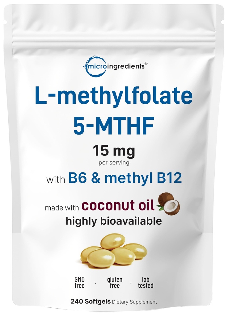 Micro Materialss L Torchfolate 15 mg, 240 Softgels | B6 & Metrik B12 ile Aktif 5MTHF | Tavşan Yağlı Vitamin B9