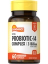 Sundance Probiyotik-14 Kompleks | 3 Milyar Aktif Kültürler | 60 Capsules | Non-GMO ve Gluten Free Supplement Supplement