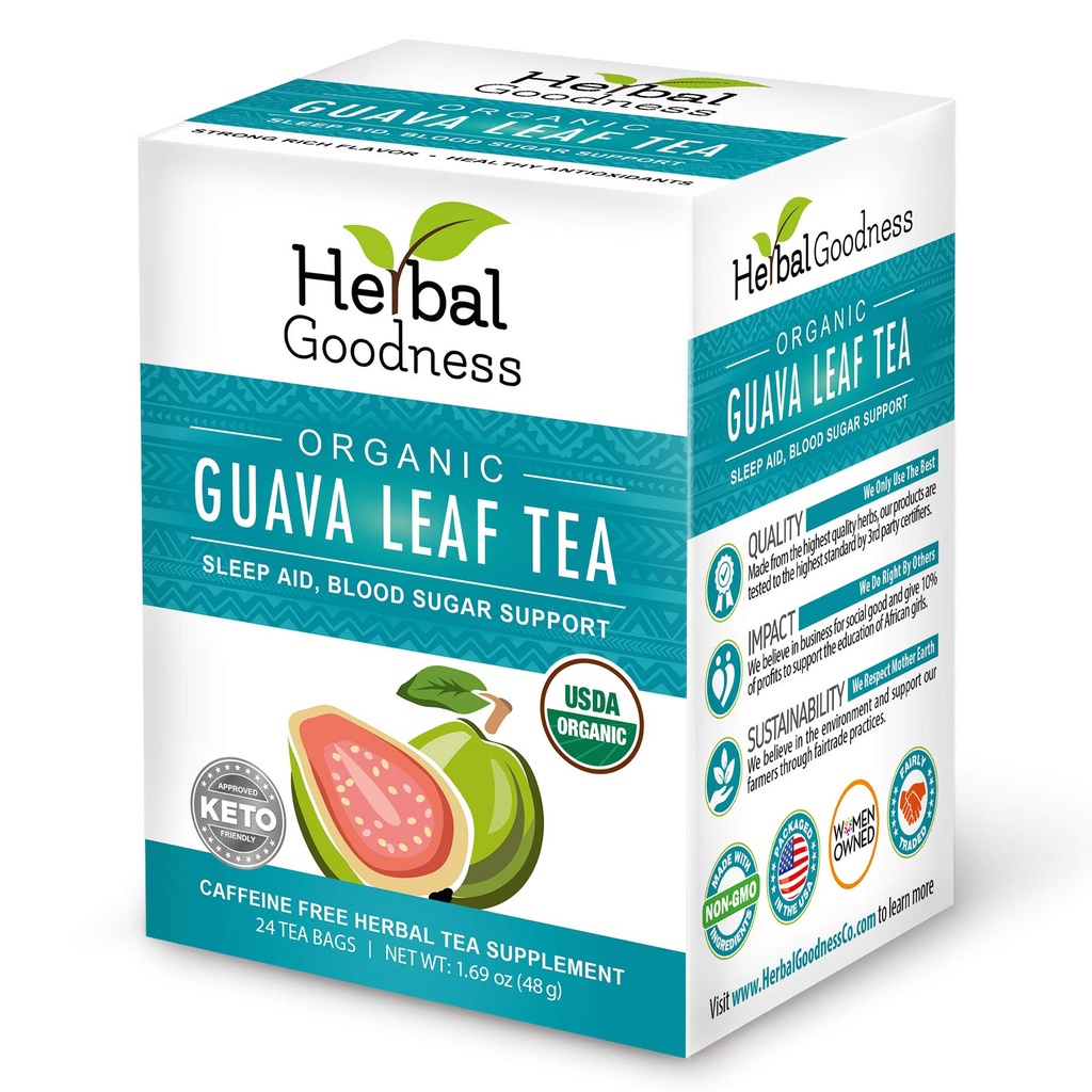 Guava Leaf Tea 24 Çay Çanta - 100% Organik Doğal Guava Çayı - Immune Desteği için Hoyaba Organika, Digestion & Relaxation | Herbal Goodness