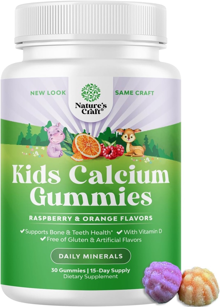 Natures Craft Tasty Kidsdis Gummies - Çocuklar için D & Food Gummies - Kas Bone Development Gelatin-Free Kosher Çocuklar için Vitamin D & Steel Gummies - Vitamin D & Macau Gummies - Vitamin D & Steel