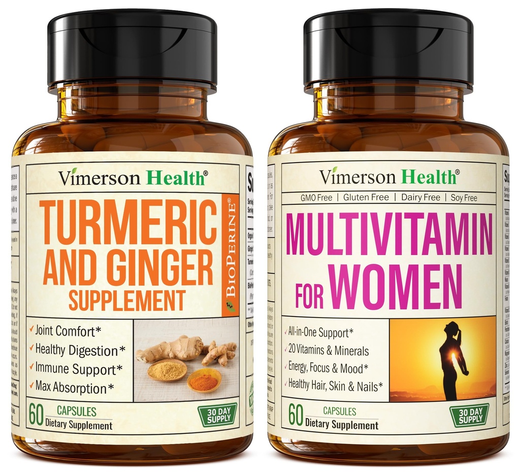 Turmeric Supplement ve Ginger Root Joint Support Supplement & Complete Multivitamin for Women