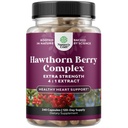 High Strength Hawthorn Berry Capsules - Pure Antioxidant Hawthorn Berry Supplement with Leaf & Flower Extract 4:1 for Healthy Heart & Digestion - Energy Support for Men & Women - 240 Count Pack