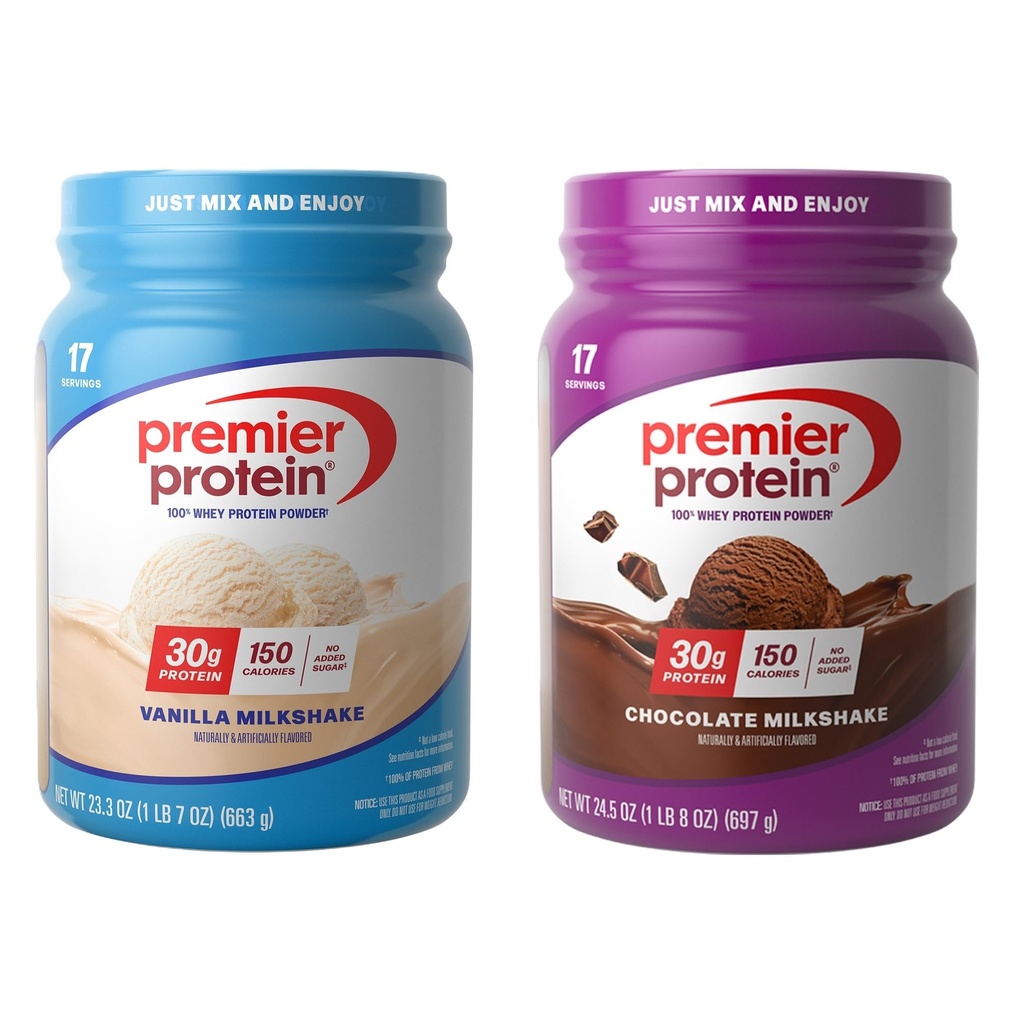 Premier protein 100% Whey Toz Tubs, Chocolate Milkshake + Vanilla Milkshake
