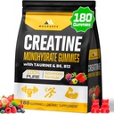 (180 Count) Erkekler ve Kadınlar için Kreatin Monohidrat Gummies - Kas Builder, Muscle Strength, Recovery, Endurance, Enerji, Kadınlar ve Erkekler için Kreatif, Karma Berry