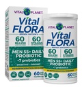 Vital Planet - Vital Flora Erkekler 55 Günlük Probiyotik, 60 Milyar CFU, Diverse Strains, Organik Prebiyotikler, Immune Support, Digestive Health Raf Stable Probiyotiks for Men, 60 Capsules