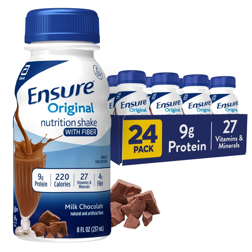 Orijinal Süt Çikolata Beslenme Fiber ile Shake | Küçük Meal Makyaj Shake | İçmeye Hazır | 9g Protein, 27 Vitamin ve Mineraller | 8 fl oz - 24 Pack