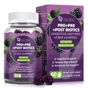 Migcopat Pre Post Probiyotiks Gummies, Probiyotik Prebiyotik Postbiyotik Digestive Enzymes with Fiber, 120 Milyar CFU Probiyotiks Complete Gut Support, Sugar Free, Vegan, BlackBerry Flavor, 60 Cts