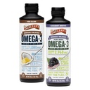 Barlean'ın Omega 3 Sıvı Supplement Sche, BlackBerry Smoothie Flax Seed Oil and Piña Colada Fish Oil Supplements Set, 16 oz