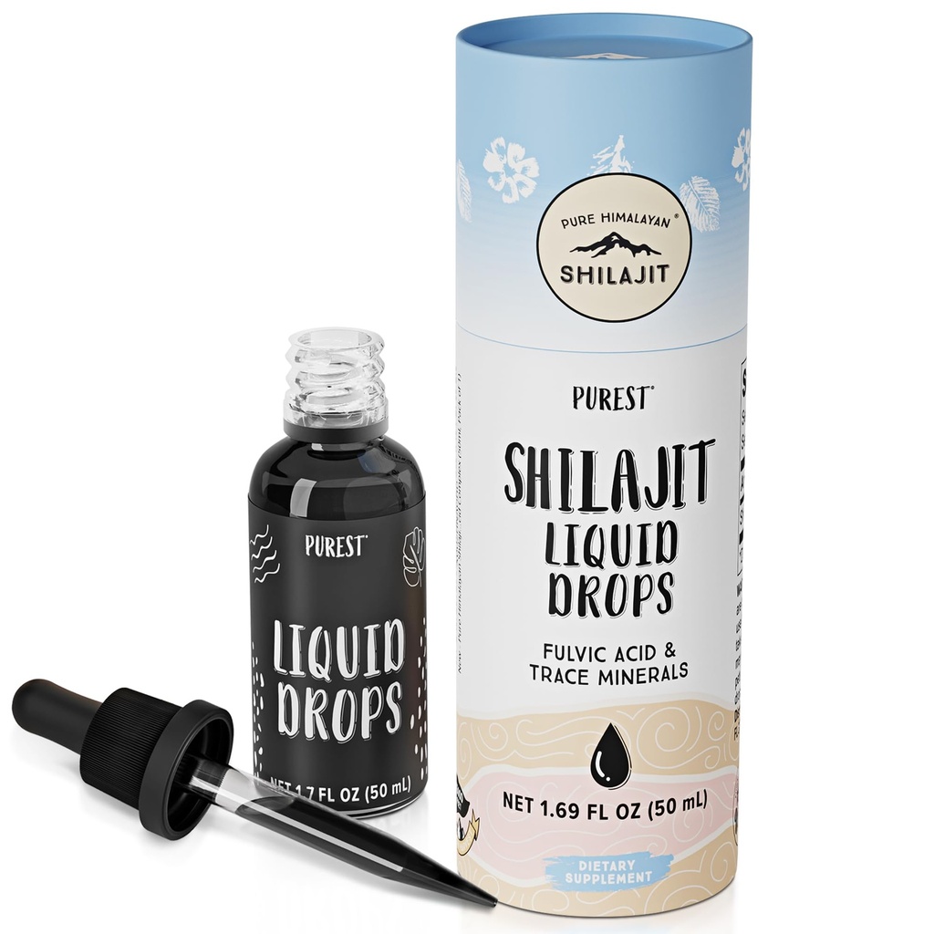 Saf Himalaya Shilajit ® Liquid Drops - Shilajit'in En Saf Formu, Immune Support, Energy Boost, Anti-Aging - Natural Trace Minerals & Fulvic Acid (50 ml)