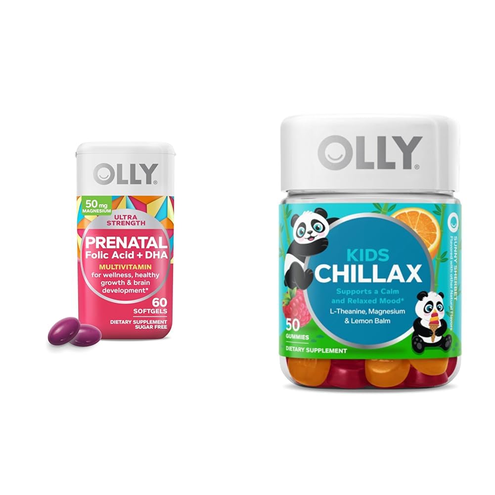 OLLY Prenatal Multivitamin Softgels and Kids Calming Gummies Sche (60+50 Kont)