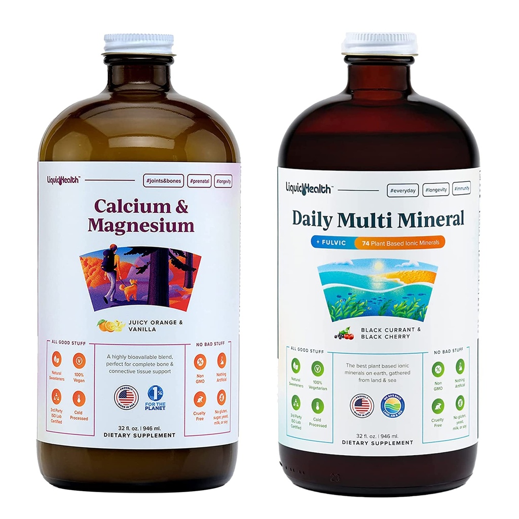 LIQUIDHEALTH Magnezyum Vitaminleri ve Günlük Multi Mineraller Yetişkinler için Sıvı Supplement Sche - Immune System, Bone & Ortak Destek, Hareketliliği artırmak, Enerji artırmak - Vegan, Non-GMO, ABD Made