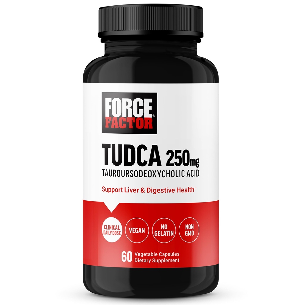 Kuvvet Faktörü TUDCA Liver Support Supplement, Gallbladder Health ve Liver Health için Güçlü Bile Salt, Tauroursodeoxycholic Acid, Klinik Dose, Vegan Dostu, Non-GMO, 60 Sebze Capsules
