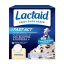 Lactaid Fast Act Lactose intolerance Relief Chewables with Natural Lactase Enzyme to prevent Gas, Bloating & Diarrhea Due to Lactose Hassasiyet, On-Go, Vanilla Twist Flavor, 60 x 1 ct