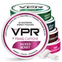 VPR 75 mg Caffeine Nootropic Pouches | 20 Kont Energy Pouches with Lion's Mane, Alpha-GPC, Vitamin B6 & B12, L-Theanine, ve L-Tyrosine | Doğal Flavored Focus Pouches with No Sugar | Çeşitli Paket Pouches