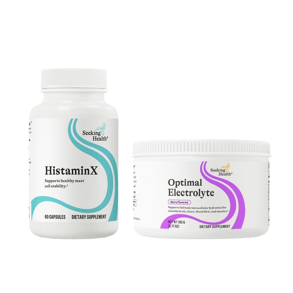 HistaminX & Optimal Electrolyte: Quercetin, Bioflavonoyaks for Immune & Histamine Balance + Electrolyte Toz, Berry (60/30 Hizmet)