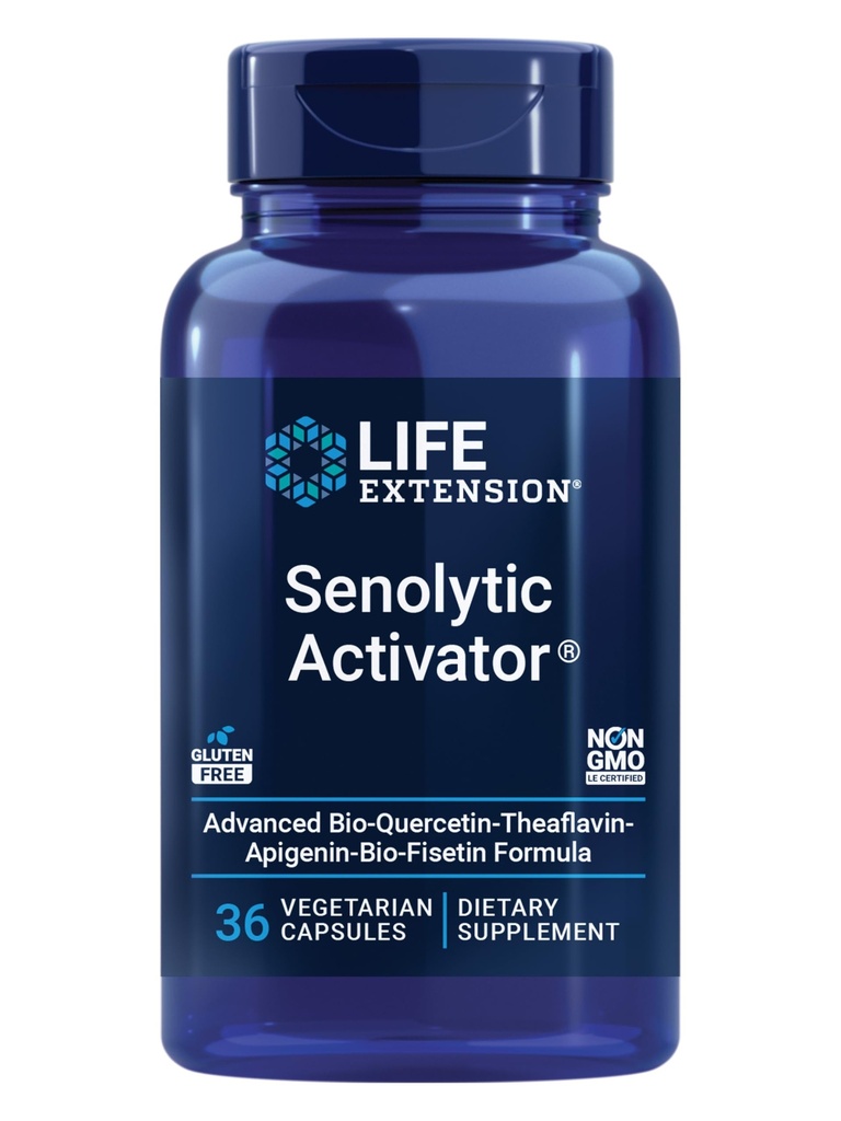 Life Extension Senolytic Activator®*, Healthy Aging, Cellular Health Support, bioavailable quercetin and Fisetin, apigenin, Black Tea theaflavins, Gluten Free, Non-GMO, Vegetarian, 36 Capsules