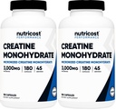 Nutricost Kretine Monohidrat 3.000 mg, 180 Capsules (750 mg Per Capsule) - Gluten Free, Non-GMO (Pack of 2)