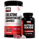 Force Factor Kretine Gummies, 5 Gramst Kreine Monohidrat, Karma Berry, 150 Gummies, 30 Nitrik Oksit ATM, Fast-Acting Formula with L-Arginine, 120 Capsules