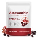 Astaxanthin 12mg, 120 Softgels, Premium Astaxanthin Antioxidant, Natural Microalgae, Multi-Effect Health Support for Eye, Joint, Internal Circulation, Skin Health
