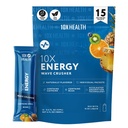 10X Health - Energy Wave Crusher - Enerji 200 mg Caffeine, BCAAs, B Vitaminleri, Accelerated Abors - Tropikal Punch Pre-Workout Drink - 15 İçecek Mixets (Wave Crusher - Enerji)