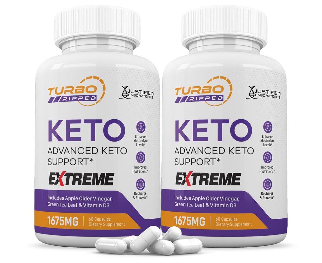 (2 Pack) Turbo Ripped Keto ACV Extreme Pills 1675MG Keto Support Mix Capsule Alternative to Keto ACV Apple Cider Vinegar Ekstra Virgin Zeytinyağı Toz Yeşil Çay Broşürü 120 Capsules