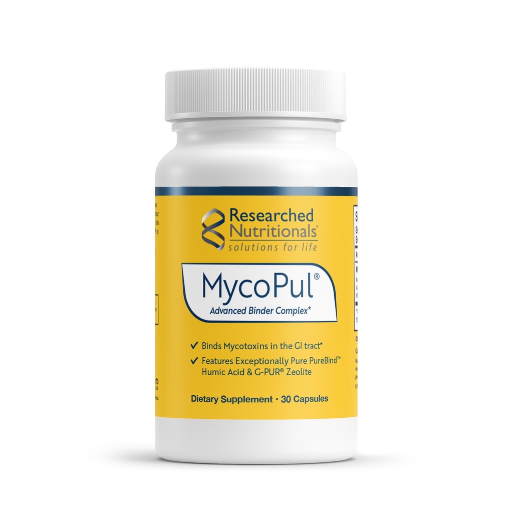 Araştırmalı Beslenme MycoPul - Gelişmiş Mycotoksi Binder Kompleksi, Zeolit Detox, Humic Acid, Fulvic Acid & Aktif Charcoal for GI Tract Detox, Klinik Araştırmalı Mold Binders, 30 Capsules