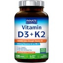 Innate Vitality Vitamin D3 K2 Supplement, High Potency Vitamin D3 10000 IU & Vitamin K2 (MK-7) 200 mcg, Supports Bone, Teeth, Heart & Immune Health, Non-GMO, Gluten Free, 120 Softgels