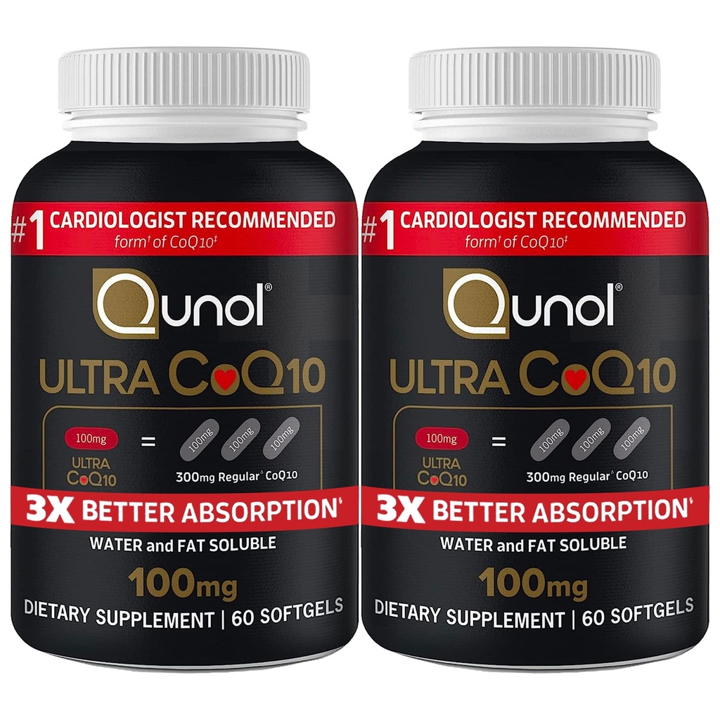 Qunol Ultra CoQ10 100 mg 3X Daha İyi Aborpsiyon Patentli Su ve Fat ► Doğal Supplement Form Coenzyme Q10 Kalp Sağlığı Paketi için Antioksit, 120 Kont
