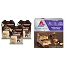 Atkins Café au Lait Protein Shake, 15g Protein, 3g Net Carb, 12 Count + Atkins Endulge Caramel Nut Chew Bar, 1g Sugar, 5 Count