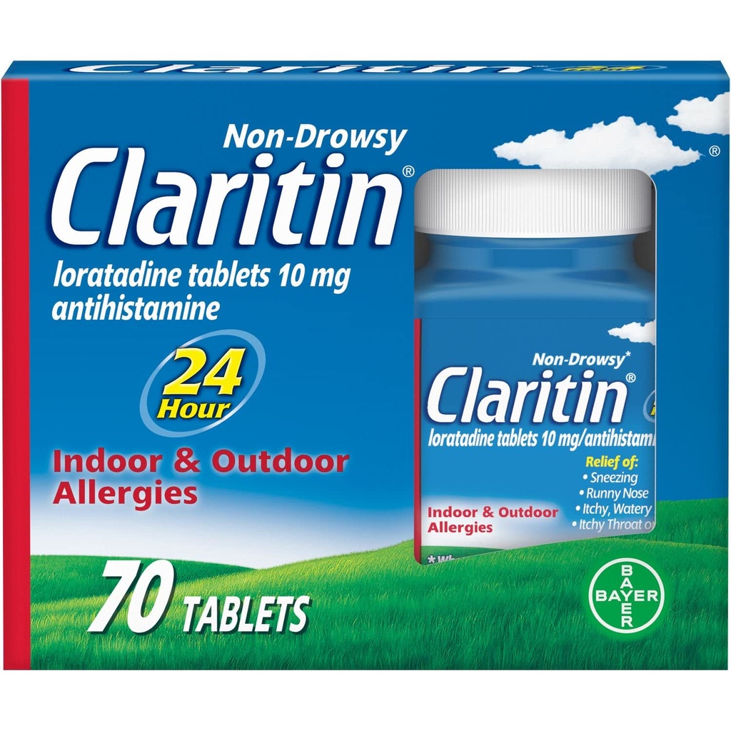 Claritin 24 Hour Non Drowsy 10 mg Allergy Relief Tablets, 70 ea (Pack of 3)