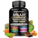 8-in-1 Shilajit 9000 Panax Ginseng 1500MG Ashwagandha 2000MG Rhodiola Rosea 1000MG, Turmeric 500MG, Gingko Biloba 500mg, Stinging Nettle 250MG, Cordyceps Mushroom 500 MG for Full Body Power