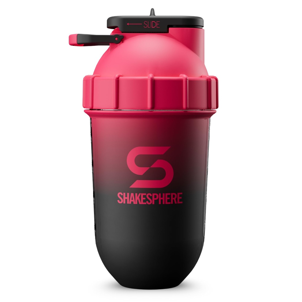 SHAKESPHERE Tumbler View Protein Shaker Bottle - BPA-Free 24oz Blender Shaker Cups for Protein Shakes, Purees, Fruit, Smoothies with Clear Window - Bladeless Mixer & Leak Proof