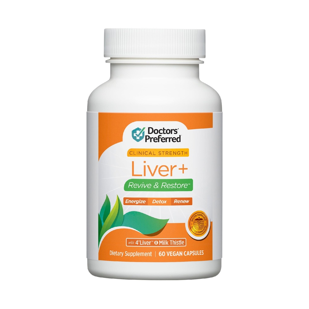 DOCTERS' PREFERRED Liver+ Revive & Restore 10in-1 Formula Klinik Olarak Geçerli 4'Liver ve Süt Butle | 60 Capsules